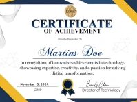 White Professional Certificate Of Achievement Presentation template