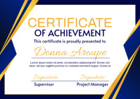 White Professional Certificate Of Achievement A1 template