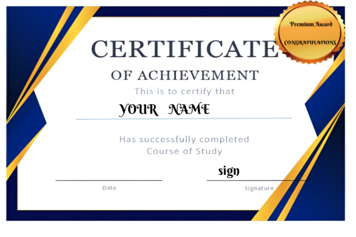 Certification Poster Example White Professional Certificate of Achievement Poster Template ...