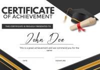 White Professional Certificate Of Achievement A3 template