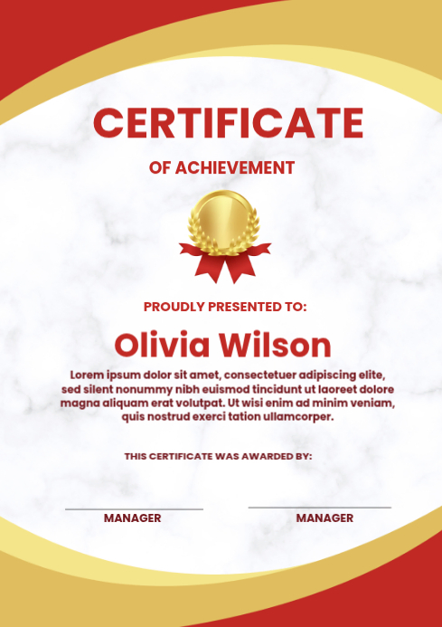 Certificate Of Achievement A4 Template | PosterMyWall
