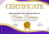 White Professional Certificate of Achievement Postcard Carte postale template