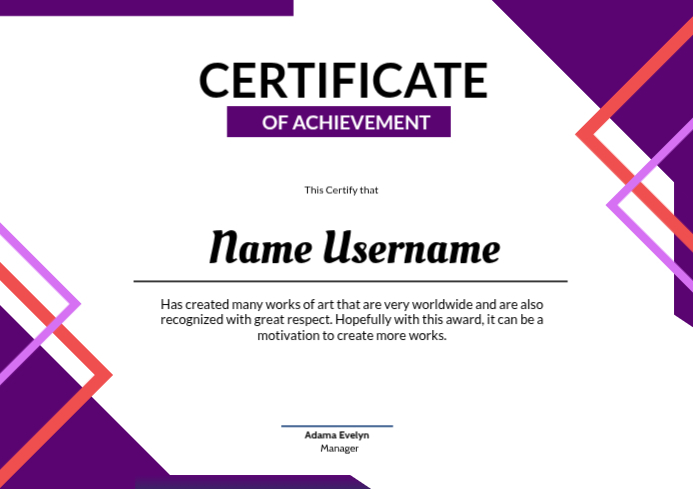 Certificate Of Achievement A4 Template | PosterMyWall