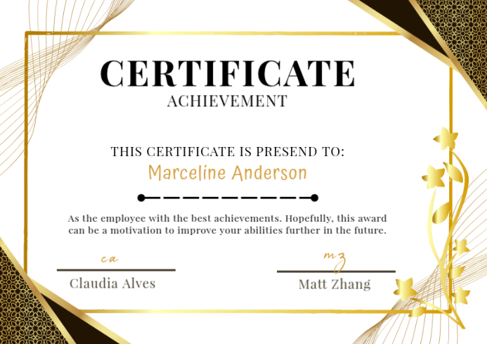 Certificate Of Achievement A4 Template | PosterMyWall