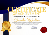 White Certificate of Achievement Открытка Template