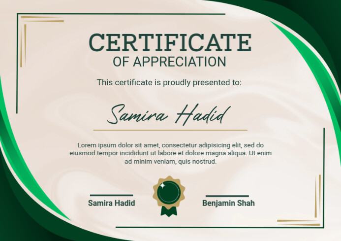 White Professional Certificate Of Appreciation  A4 template