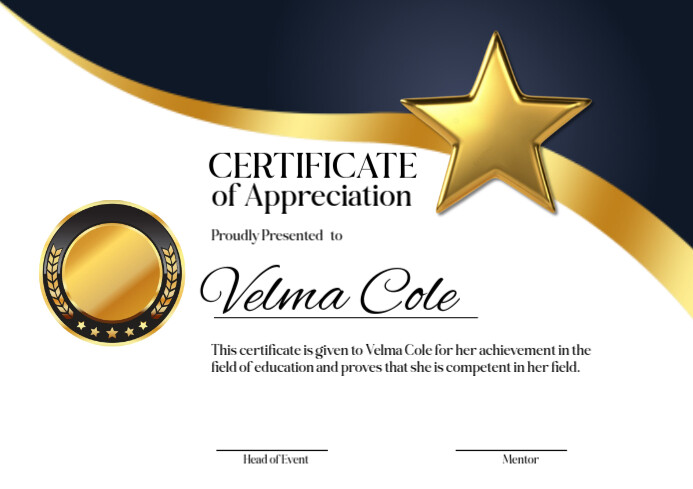 White Professional Certificate Of Appreciation A4 template