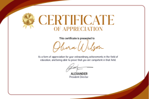 White Professional Certificate of Appreciation Label Etiket template