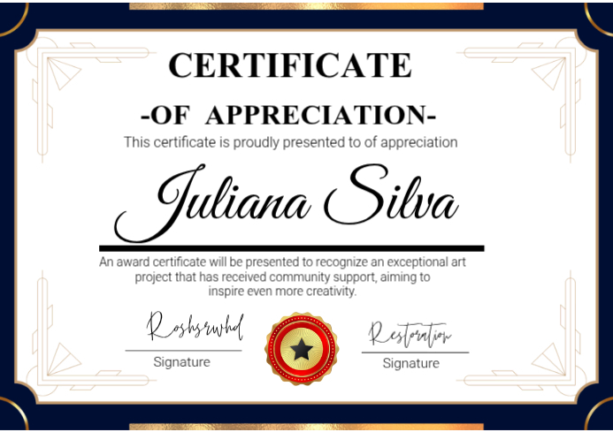 White Professional Certificate Of Appreciation A4 Template | PosterMyWall