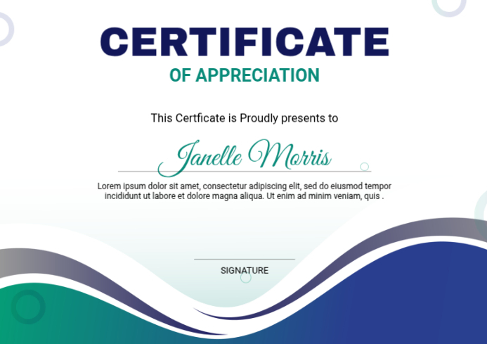 White Professional Certificate of Appreciation A4 Template | PosterMyWall