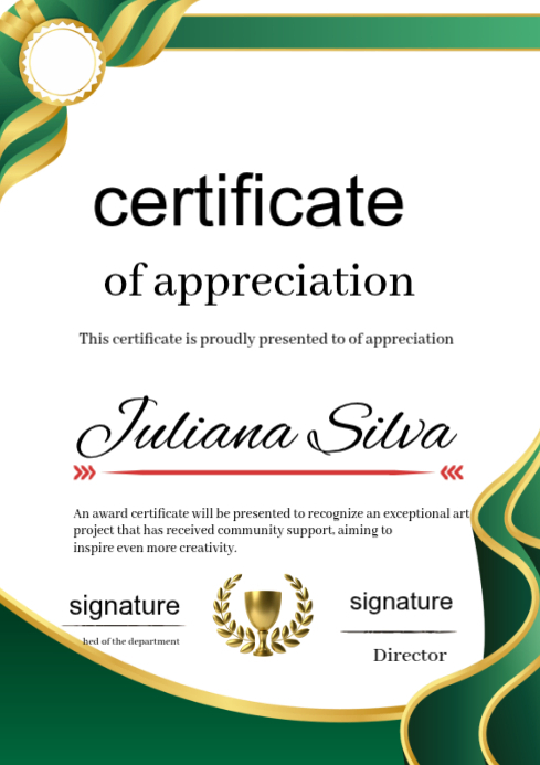 White Professional Certificate Of Appreciation A4 Template | PosterMyWall