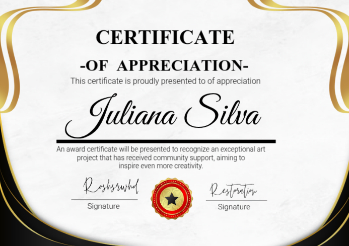 White Professional Certificate Of Appreciation A4 Template | PosterMyWall