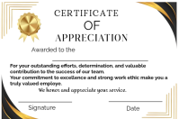 White Professional Certificate of Appreciation Label template