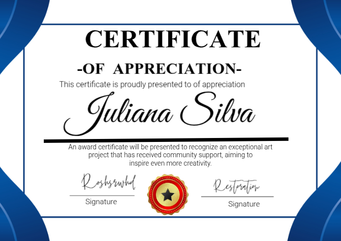 Certificate Of Appreciation A4 Template | PosterMyWall
