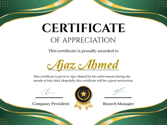 White Professional Certificate Of Appreciation Presentation Pagtatanghal template