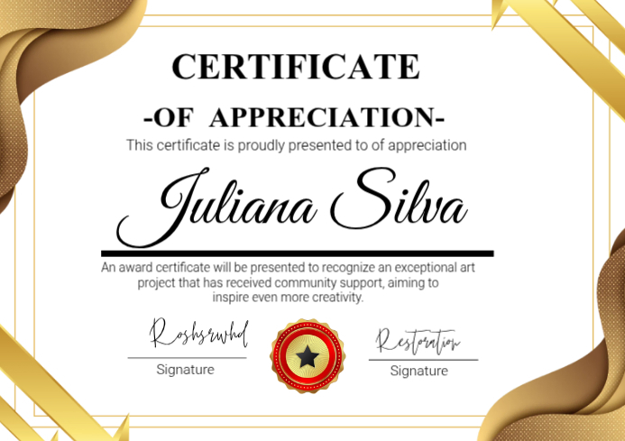 White Professional Certificate Of Appreciation A4 Template | PosterMyWall