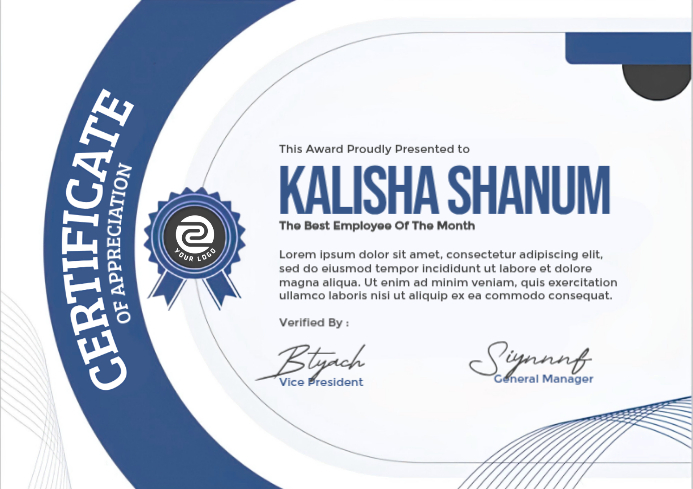 Certificate Of Appreciation A4 Template | PosterMyWall