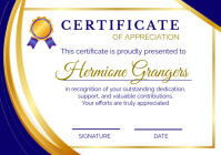 สีขาว Certificate of Appreciation A4 Template