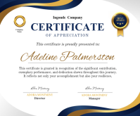 White Professional Certificate of Appreciation Medium Rectangle Umugqa Ophakathi template
