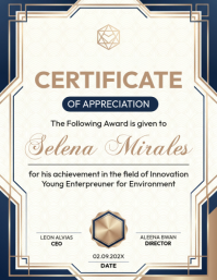White Professional Certificate of Appreciation Flyer template