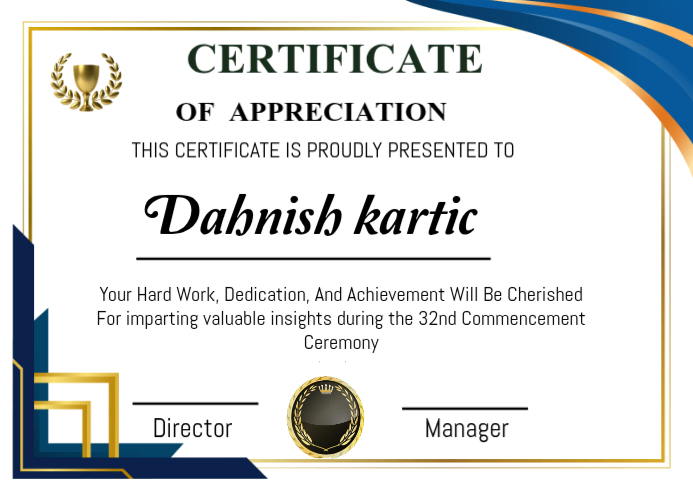 White Professional Certificate Of Appreciation A4 Template | PosterMyWall