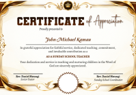 Putih Certificate of Appreciation A5 Template