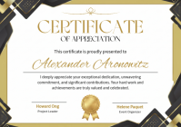 White Certificate of Appreciation A4 Template