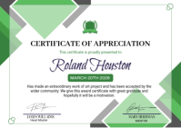White Professional Certificate of Appreciation Postcard Cartolina template
