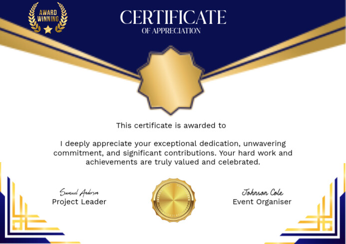 White Professional Certificate Of Appreciation A4 template