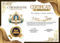 White Professional Certificate of Appreciation Postcard template