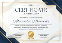 White Professional Certificate of Appreciation A4 template