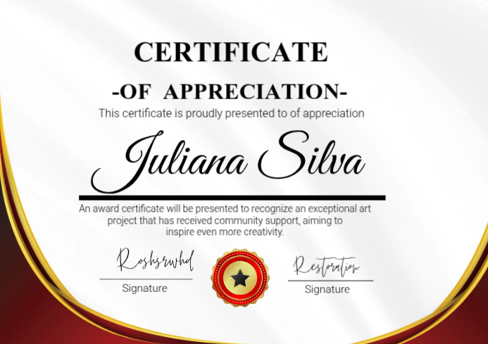 Modèle White Professional Certificate Of Appreciation A4 | PosterMyWall
