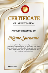 White Abstract Certificate of Achievement A4 Template | PosterMyWall