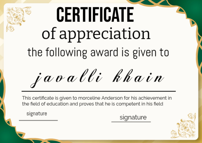 Certificate Of Appreciation A4 Template | PosterMyWall