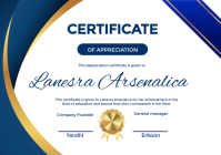 Branco Certificate of Appreciation A4 Template