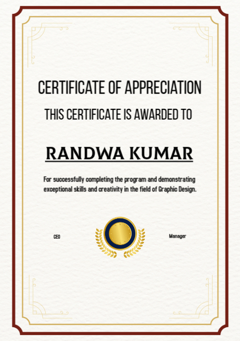 White Professional Certificate Of Appreciation Award Templates A4