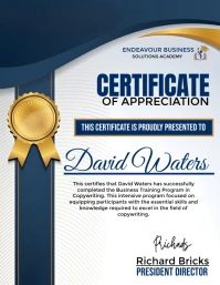 White Professional Certificate Of Appreciatio Flyer (US Letter) template