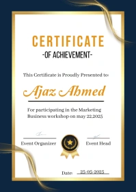 White Professional Certificate Of Appreciatio A6 template
