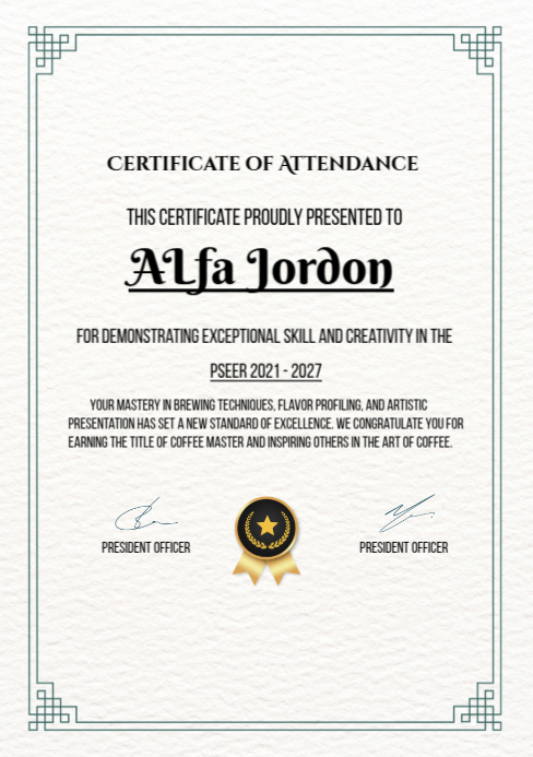 White Professional Certificate Of Attendance Templates A5