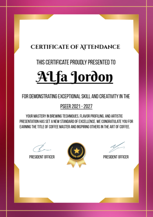 White Professional Certificate Of Attendance Template A5