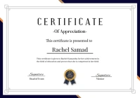 White Professional Certificate Of Award Achievement  A4 template