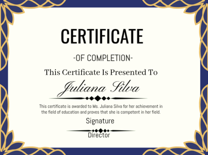White Professional Certificate Of Completion Presentation Template ...