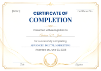 Branco Certificate of Completion A4 Template