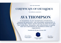 白色 Certificate of Excellence A4 Template