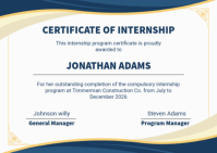White Professional Certificate of Internship Postcard template