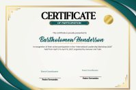 White Professional Certificate of Participation Label Etiqueta template