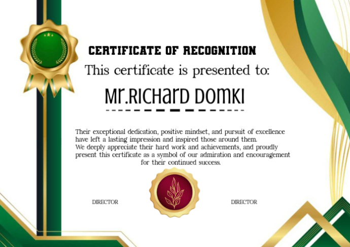 White Professional Certificate Of Recognitionscertificate Of ...