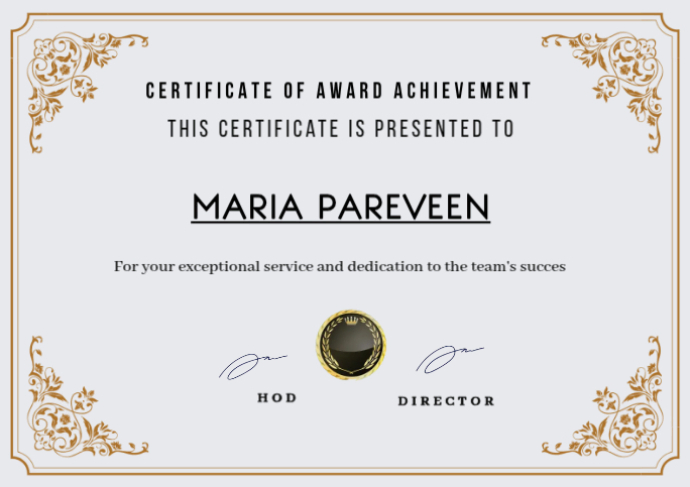 White Professional Certificate Of Recognitions A2 template