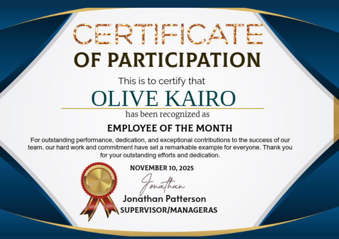 White Professional Certificate Template  A4