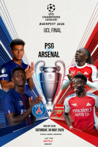 White Professional Champions League Final Poster Plakat template